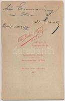 1899  Férfi portré keményhátú fotó Otto Becker és Maass berilini műterméből, verzón feliratozva, 16x...