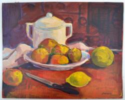 Barcsay jelzéssel: Asztali csendélet. Olaj, farost, 38×30 cm