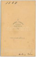 1868  Férfi portré (Halász Gábor)  keményhátú fotó Knebel Ferencz szombathelyi műterméből,10x6cm