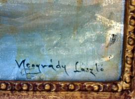 Neogrády jelzéssel: Téli táj házakkal. Olaj, vászon, foltos, keretben, 60×80 cm