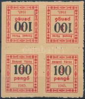 1945 Szeged városi illeték 10P/3P négyestömb fordított párokkal