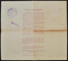 Budapest 1920. "Rokkant Otthon - Rokkantak Ipari és Gazdasági Szövetkezete" részjegy 100K-...