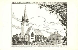 Budapest XVIII. Pestszentimre, Soroksárpéteri; Református templom, Gaal Lajos paplak, Málik József építészmérnök terme (EK)