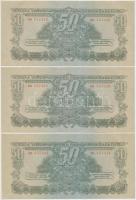 1944. 50P "A Vörös Hadsereg Parancsnoksága" (3x) sorszámkövetők T:II,II-