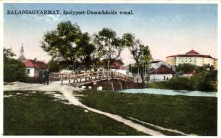 Balassagyarmat, Ipoly-part, demarkációs vonal; Székely papíráruház kiadása