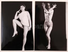 cca 1970 Bolondos képek, 11 db korabeli negatívról készült modern nagyítás, finoman erotikus fénykép...