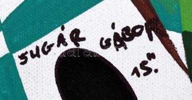 Sugár Gábor (1976- ): Macska. Akril, vászon, jelzett, 70×50 cm