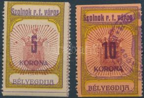 1920 Szolnok városi illeték 5K, 10K (7.500)