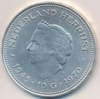 Hollandia 1970. 10G Ag "Julianna" T:2 Netherlands 1970. 10 Gulden Ag "Juliana" C:XF Krause KM#1951