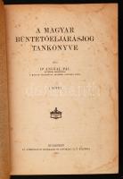 dr. Angyal Pál: A magyar büntetőeljárásjog tankönyve. I-II. Bp., 1915-1917. Athenaeum. Korabeli kopo...