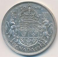 Kanada 1940. 50c Ag "VI. György" T:2-,2
Canada 1940. 50 Cents Ag "George VI" C:...