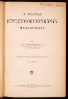 Edvi Illés Károly: A magyar büntetőtörvénykönyv magyarázata. I-II köt.  A III. kötet hiányzik. Harma...