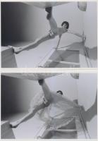 cca 1970 Lefegyverző pozíciók, 4 db korabeli negatívról készült modern nagyítás, finoman erotikus fé...