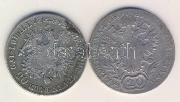 Ausztria/magyar verdejel 1830E 20Kr Ag T:4+ + 1842E 20Kr Ag T:3 fny