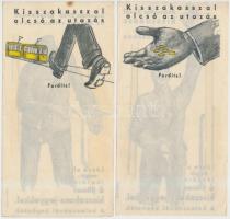 cca 1930-40 Beszkárt, kétoldalas, különböző számolócédulák, 2db, 13x7cm