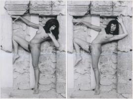 cca 1970 Környezethet idomulva, 7 db korabeli negatívról készült modern nagyítás, finoman erotikus f...