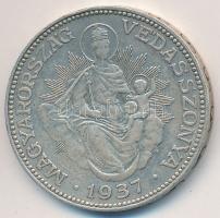 1937. 2P Ag "Madonna" T:2- Adamo P7