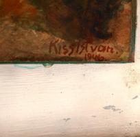 Kiss István (?-?): Tanya. Akvarell, papír, jelzett, üvegezett keretben, 30×40 cm