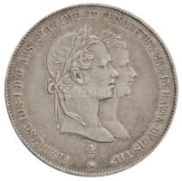 Ausztria 1854A 1G Ag "Ferenc József és Erzsébet házasságkötése" (13g) T:2 ph.  Austria 1854A 1 Gulden Ag "Marriage of Franz Joseph and Elisabeth" (13g) C:XF edge error  Krause X#M1