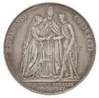 Ausztria 1854A 1G Ag "Ferenc József és Erzsébet házasságkötése" (13g) T:2 ph. 
Austria 18...