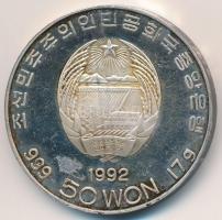 Észak-Korea 1992. 50W Ag "Kim Il Sung" T:2 (PP) oxidáció
North Korea 1992. 50 Won "K...