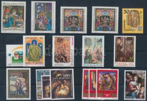 Karácsony motívum 1993-1998 18 klf bélyeg, közte sorok, 1993-1998 Christmas 18 diff stamps with sets
