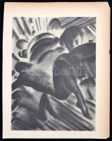 Ruzicskay György (1896-1993): Illusztráció a Szerelemkeresőkből. Algrafia, papír, jelzett az algrafián, 31×23,5 cm