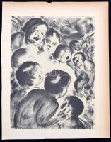 Ruzicskay György (1896-1993): Illusztráció a Szerelemkeresőkből. Algrafia, papír, jelzett az algrafián, 31×23,5 cm