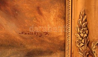 Szöllősy János (1884 -?): Merengő félakt. Olaj, vászon, jelzett, keretben, 60×80 cm