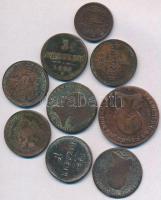 1800-1868. 9db-os krajcár tétel, magyar és osztrák verdejelűek T:vegyes