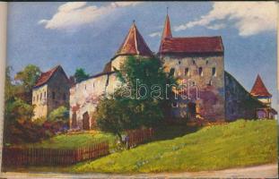 Olasz kiadású képeslapfüzet 18 db színes képeslappal, nagyrészt városképes lapok, néhány folklór mot...