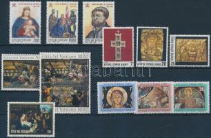 Karácsony motívum 1993-1996 13 klf bélyeg, közte sorok, 1993-1996 Christmas 13 diff stamps with sets