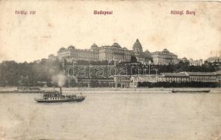 Budapest I. Királyi vár és várbazár, gőzhajó (fl)