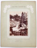 cca 1890 Kistarpataki felső zuhatag Divald Károly nagyméretű fotója  kartonra kasírozva. A magas Tátrából sorozat, fotó méret: 16x12 cm  /  cca 1890 Javorina Divald photo 16x12 cm