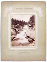 cca 1890 Kistarpataki alsó zuhatag Divald Károly nagyméretű fotója kartonra kasírozva. A magas Tátrából sorozat, fotó méret: 16x12 cm  /  cca 1890 Javorina Divald photo 16x12 cm