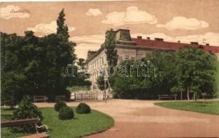 Szabadka, Subotica; park részlet a Prokesch palotával / park, palace