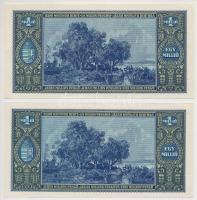 1945. 1.000.000P (2x) sorszámkövetők T:I,I-