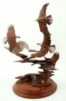 Ronald Van Ruyckevelt (1928-): Dawn of the Millenium. Festett bronz, üveggolyóval / Painted bronze, ...