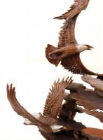 Ronald Van Ruyckevelt (1928-): Dawn of the Millenium. Festett bronz, üveggolyóval / Painted bronze, ...