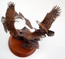 Ronald Van Ruyckevelt (1928-): Dawn of the Millenium. Festett bronz, üveggolyóval / Painted bronze, ...