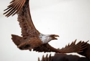 Ronald Van Ruyckevelt (1928-): Dawn of the Millenium. Festett bronz, üveggolyóval / Painted bronze, ...