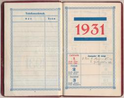 1931 Székely, Győri és Morvai férfi ruhakereskedők zsebnaptára, pp.:72, 13x8cm