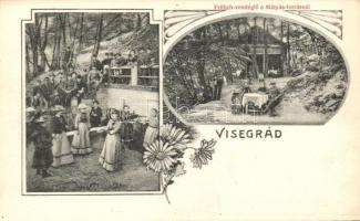 Visegrád, Mátyás forrás, Fröhlich vendéglő, floral Art Nouveau; kiadja Nothaft Borbála