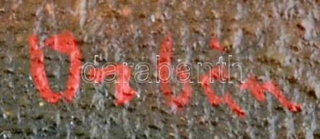 Orbán jelzéssel: Asztali csendélet. Olaj, vászon, javított, 50×60 cm