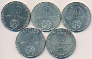 NDK 1975A 10M "Varsói Szerződés 20. évfordulója" (5x) T:2 GDR 1975A 10 Mark "20th Ann...