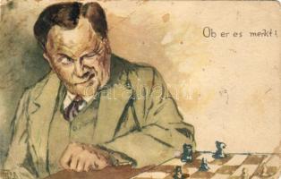 Sakkozó színes grafika (saroktörés)