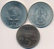 NDK 1969. 5M + 1971A 20M Cu-Ni "Ernst Thälmann" + 1973A 10M Cu-Ni "10. Ifjúsági Játék...