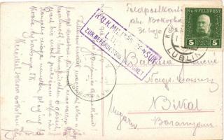 Lublin, Brama Krakowska / Krakau gate, Austro-Hungarian military censorship cancellation on backside...