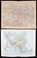 cca 1900 Vegyes térkép tétel Meyers Konversations-Lexikonból (Bosznia, Ázsia, Brandenburg, Brazila, ...