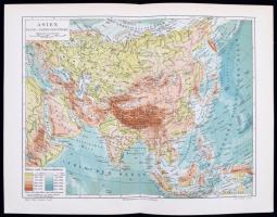 cca 1900 Vegyes térkép tétel Meyers Konversations-Lexikonból (Bosznia, Ázsia, Brandenburg, Brazila, ...